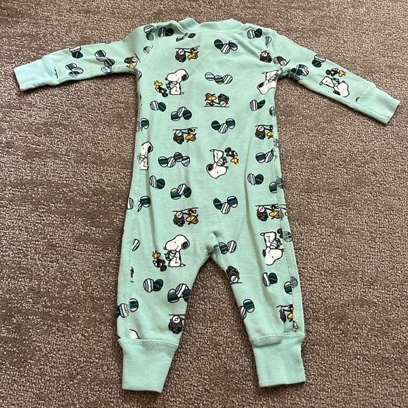 Hanna Andersson x Peanuts Easter Zip-Up Footie Pajamas Teal 60cm (3–6 Months) - Picture 6 of 6
